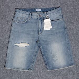 NWT GANT Rugger Stickboy Denim Cut Off Light Indigo Blue Jean Shorts Men's 30